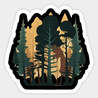 Forest Minimal Design, Adventure and Hiking Sticker